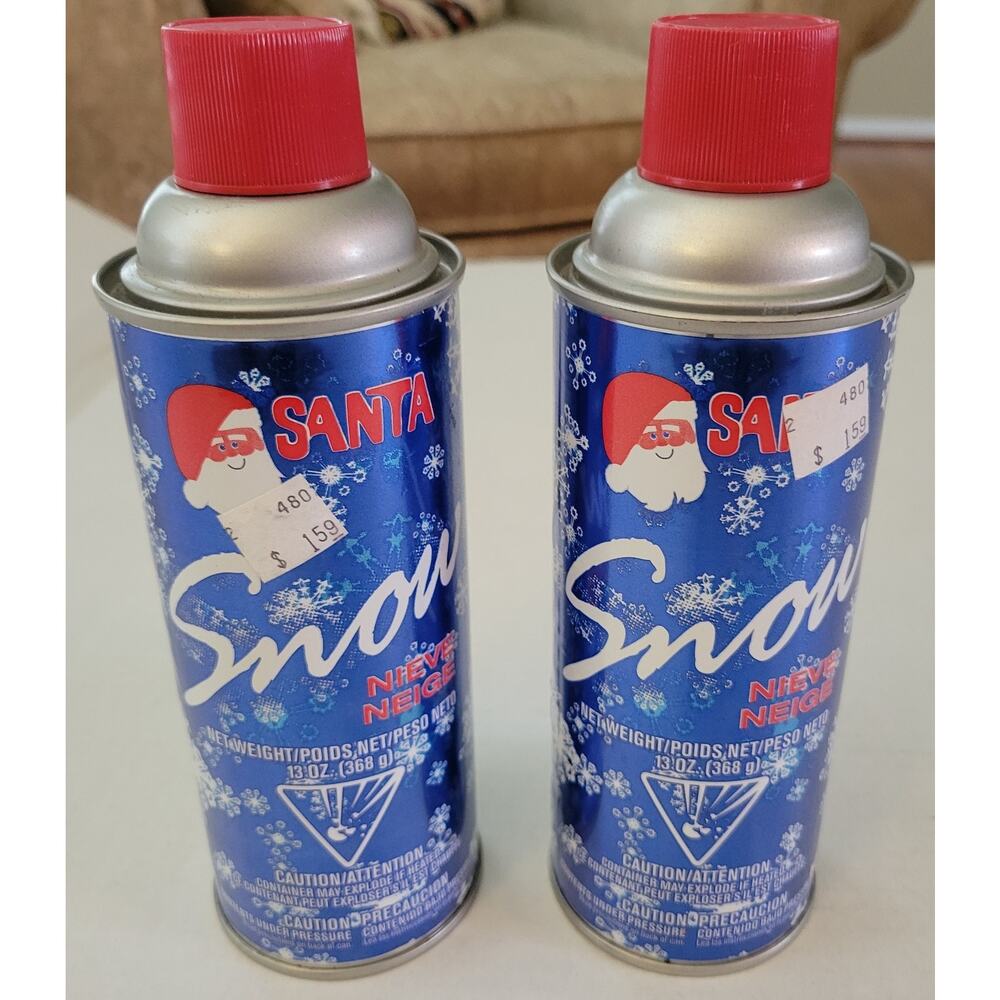 2 Vintage Santa Snow 13 oz Each Aerosol Spray Christmas Decoration 506 USA